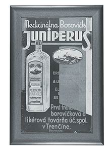 Kartónová reklamná tabuľa Medicinálna borovička JUNIPERUS