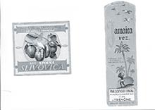 Pôvodné etikety Prvej slovenskej továrne na droždie, lieh a pokrmové masti
