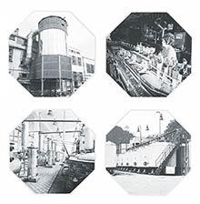 Vnútorný areál a výroba – fotografie z reklamnej publikácie z r. 1980