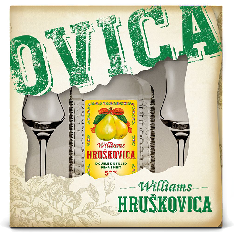 Williams Hruskovica 52% s pohármi Rona