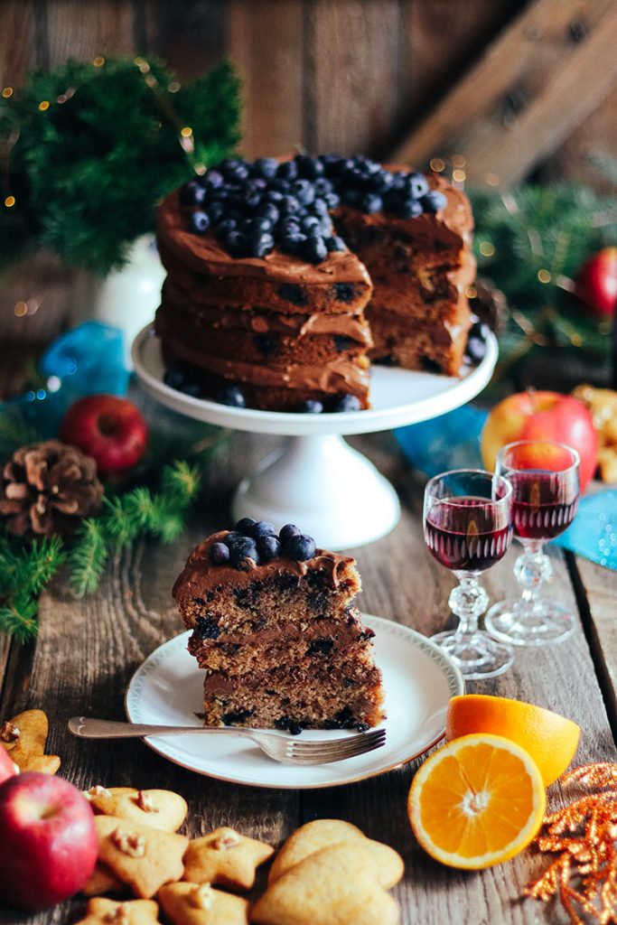 Vianočná čučoriedková torta