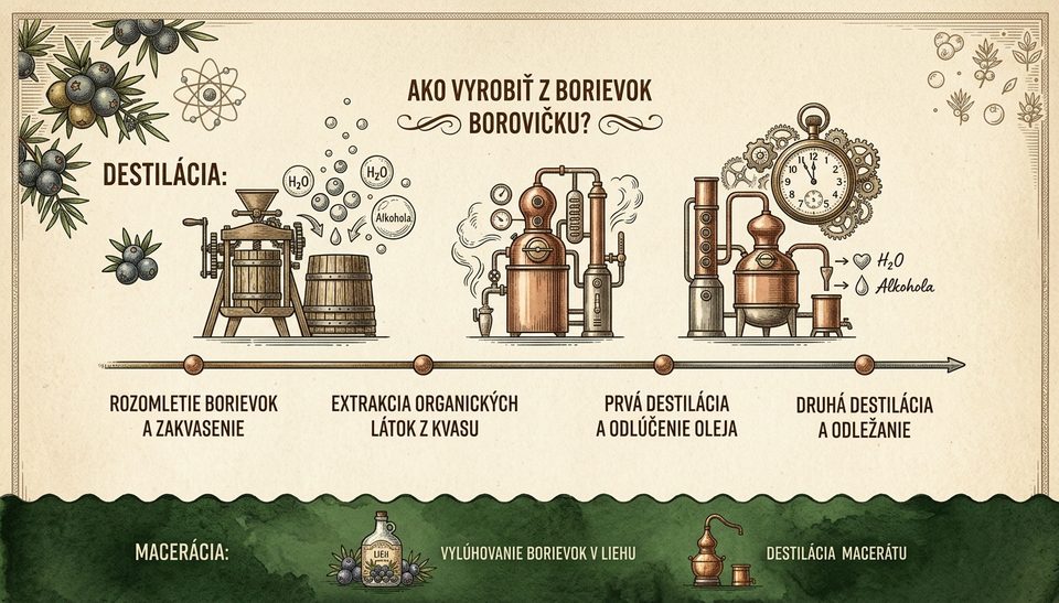 výroba borovičky Old Herold